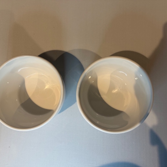 Crate and Barrel Two Popcorn Bowls Ceramic Individual Serving White Lot Of 2 - Picture 5 of 12